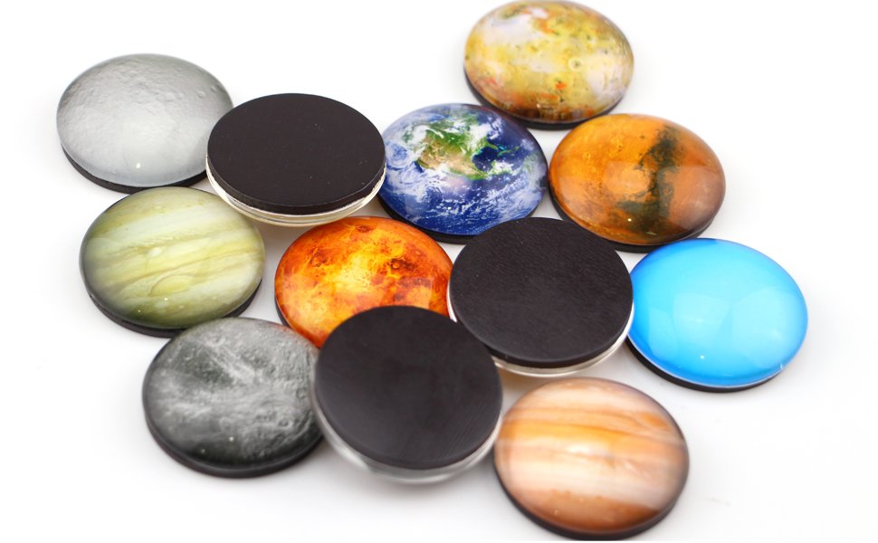 wholesale planetary refrigerator magnets - 12 pack fridge magnets, 1.35 inches diameter, best housewarming home decorations gift. factory & supplier oem