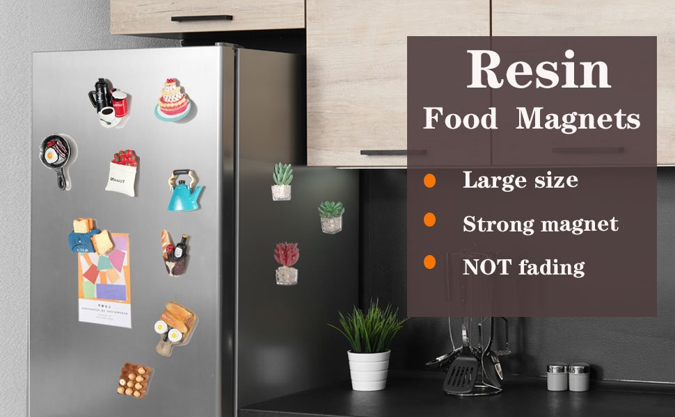 wholesale 12pcs food fridge magnets for fridge fun cute magnet refrigerator stickers for kitchen magnet decorative strong resin magnets home decor office factory & supplier oem