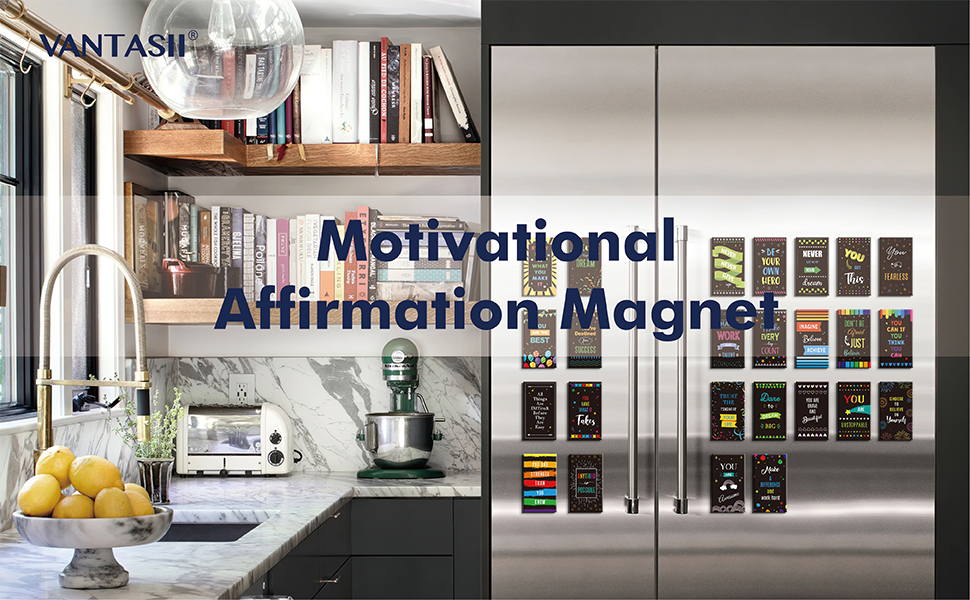 wholesale 50 pcs motivational magnets, 25 designs inspirational magnets positive affirmation decals for kids, adults, fridge (2' x 3.5') factory & supplier oem