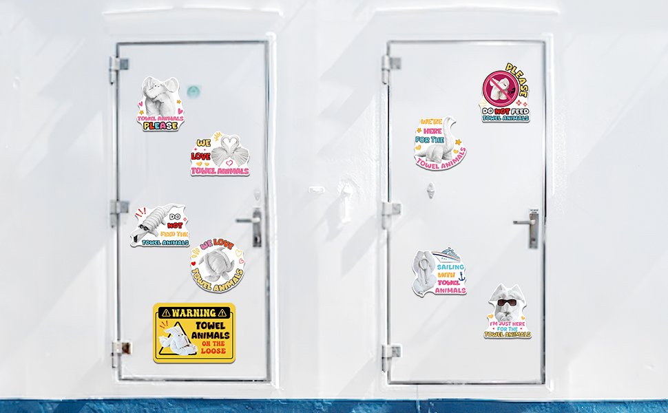 wholesale 9 pcs towel animals magnetic - cruise ship cabin door magnets, funny sea ocean decorations for refrigerator, cruise door & carnival party, cute elephant, turtle & dog factory & supplier oem