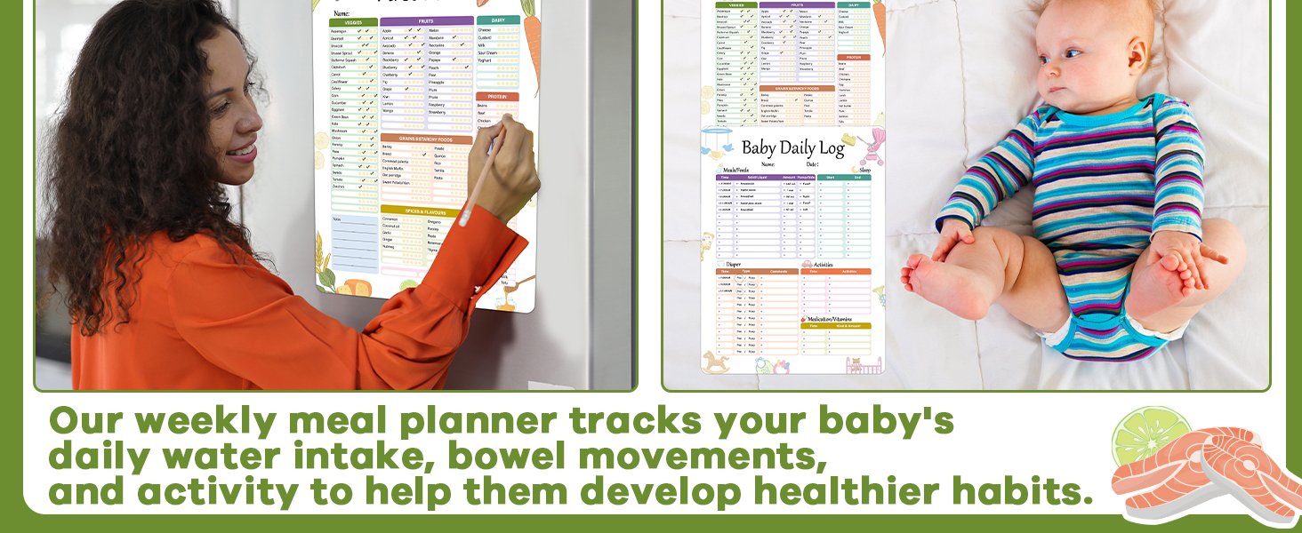 wholesale baby's first foods tracker fridge magnet, foods before 1 checklist magnet, reusable daily food log, baby food chart for new parents,nanny, babysitter 13.8 x 10.2inches factory & supplier oem