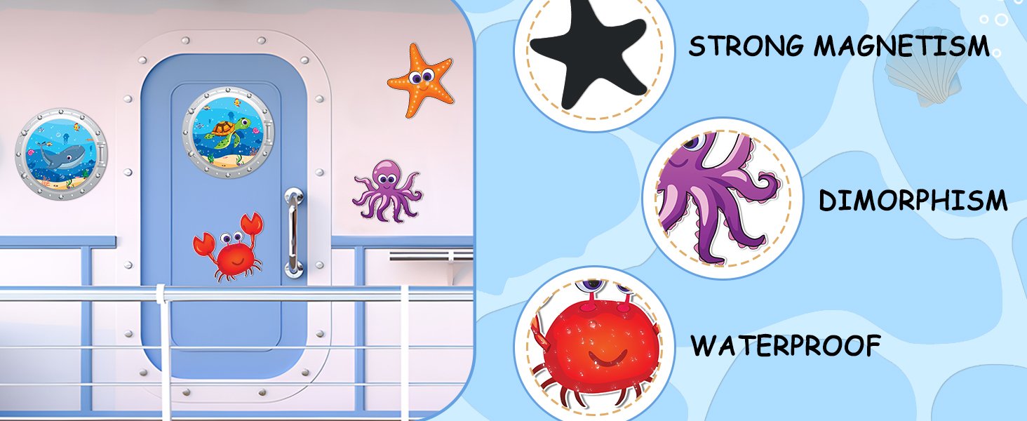 wholesale cruise door decorations magnetic - 5pcs large ocean animal cruise ship cabin door magnets decor, under the sea funny cruise magnet stickers for fridge refrigerator cars carnival party decor factory & supplier oem