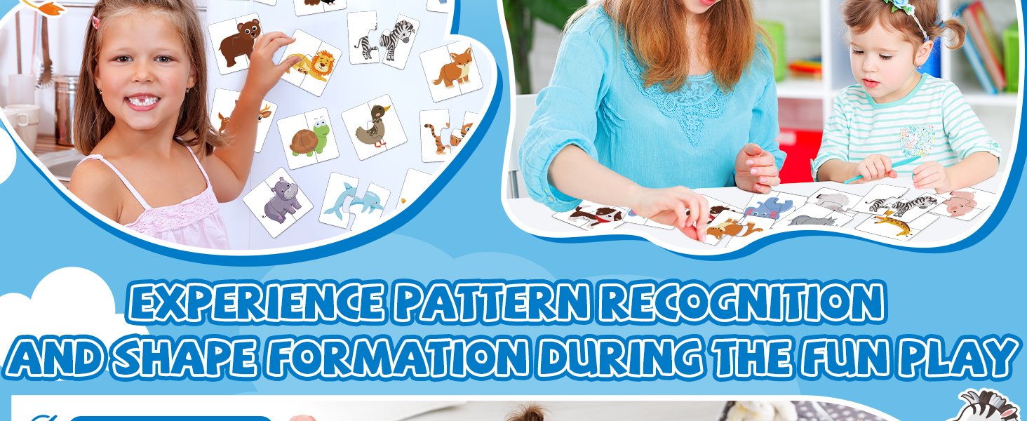wholesale 20pcs magnetic animal matching puzzles for kids self-correcting puzzles sets head and tails correction montessori toy birthday gifts for toddlers preschool learning educational activity factory & supplier oem