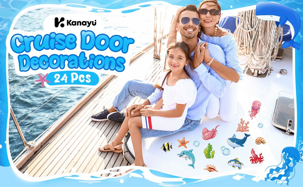 wholesale kanayu 24 pcs cruise door decorations magnetic ocean cruise door magnet sea animals magnet stickers fish turtle crab shark magnets for refrigerator cruise door car carnival party supplies decoration factory & supplier oem