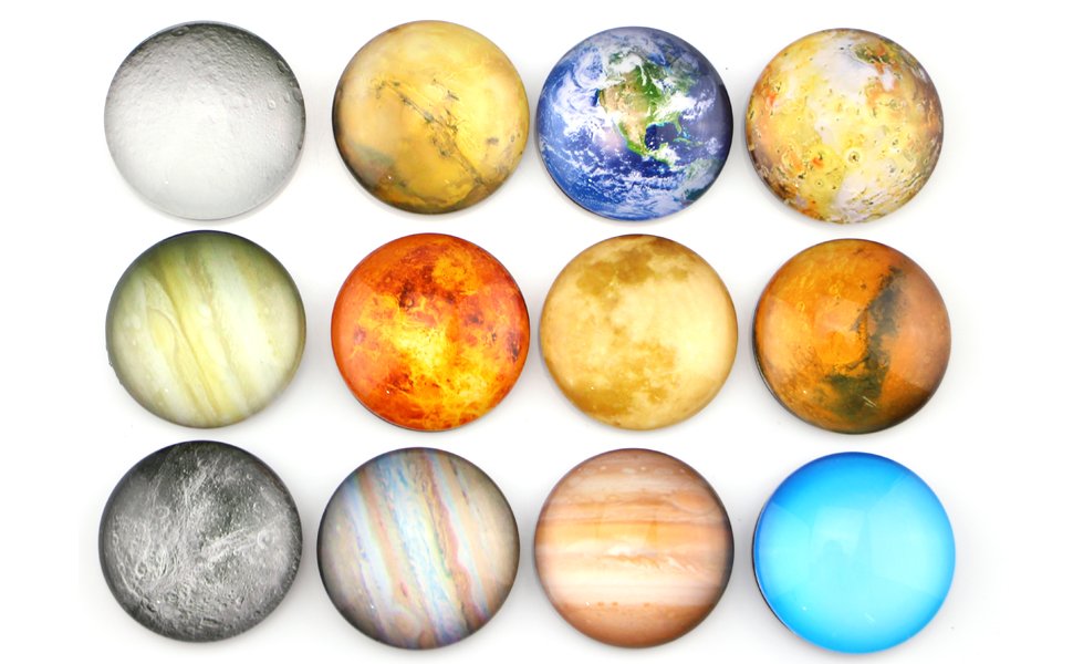 wholesale planetary refrigerator magnets - 12 pack fridge magnets, 1.35 inches diameter, best housewarming home decorations gift. factory & supplier oem