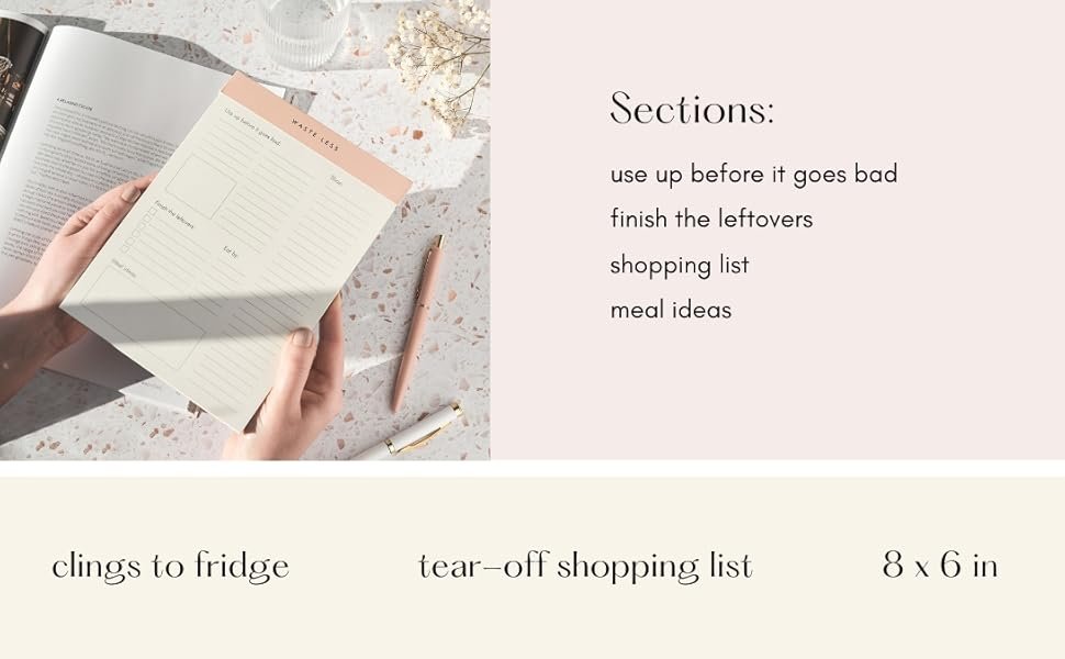 wholesale waste less - track perishables and reduce food waste, magnetic meal planner pad and grocery list, 52 tear-off pages, 8 x 6 inches factory & supplier oem