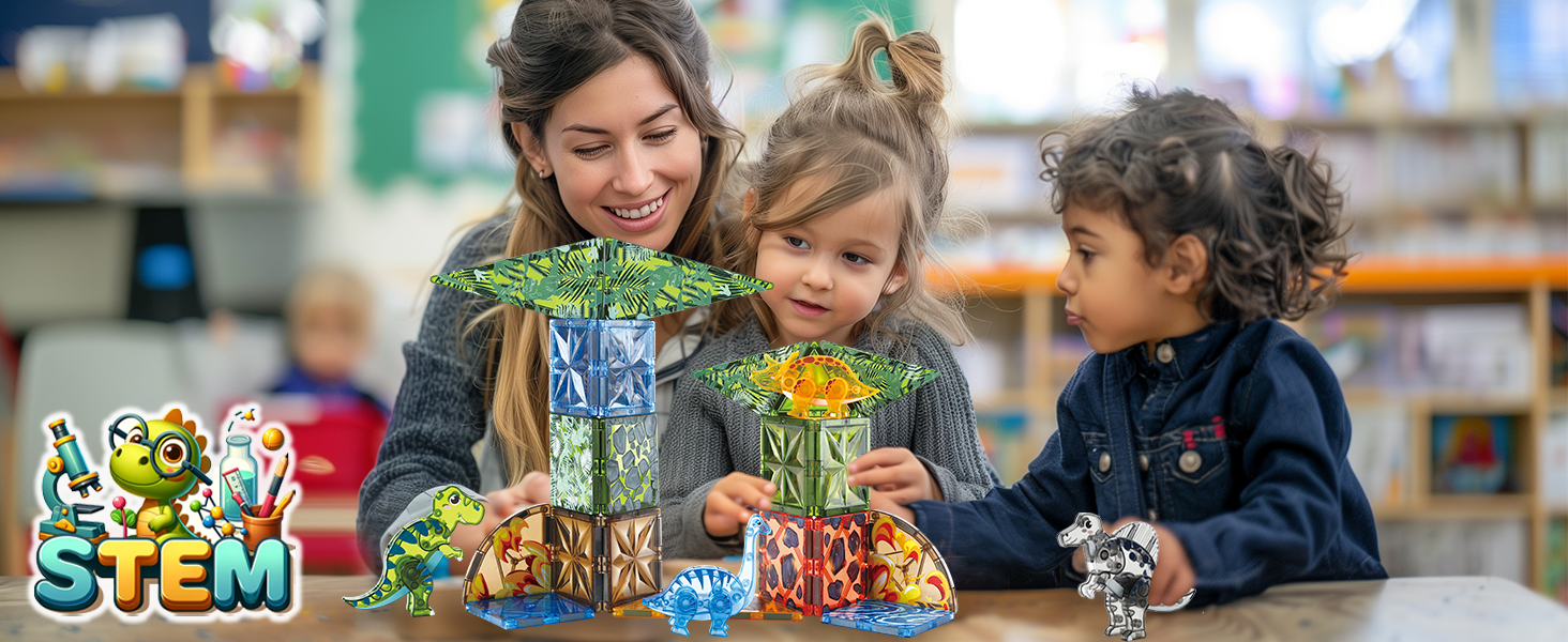 wholesale magnetic tiles dinosaur toys for kids 3-5 5-7 magnet building blocks toddler toy dinosaurs - 3 year old boy gift stem learning resources for kids ages 3 4 5 6 7 8 gifts for 4 year old boys factory & supplier oem