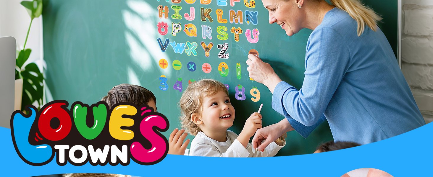 wholesale lovestown alphabet magnets,41 pcs magnetic alphabet letters and numbers set, animal fridge learning toys for kids factory & supplier oem