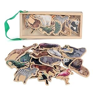 wholesale refrigerator magnets for kids - zoo animal fridge magnets for toddlers - wooden magnetic toys for baby kids' developmental learning factory & supplier oem