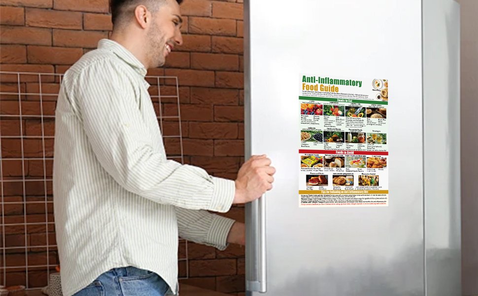 wholesale magnetic anti-inflammatory diet food guide, anti inflammatory foods list chart fridge magnet,nutritional food list poster board for beginners-12x16in factory & supplier oem