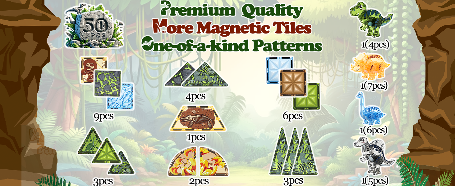 wholesale magnetic tiles dinosaur toys for kids 3-5 5-7 magnet building blocks toddler toy dinosaurs - 3 year old boy gift stem learning resources for kids ages 3 4 5 6 7 8 gifts for 4 year old boys factory & supplier oem