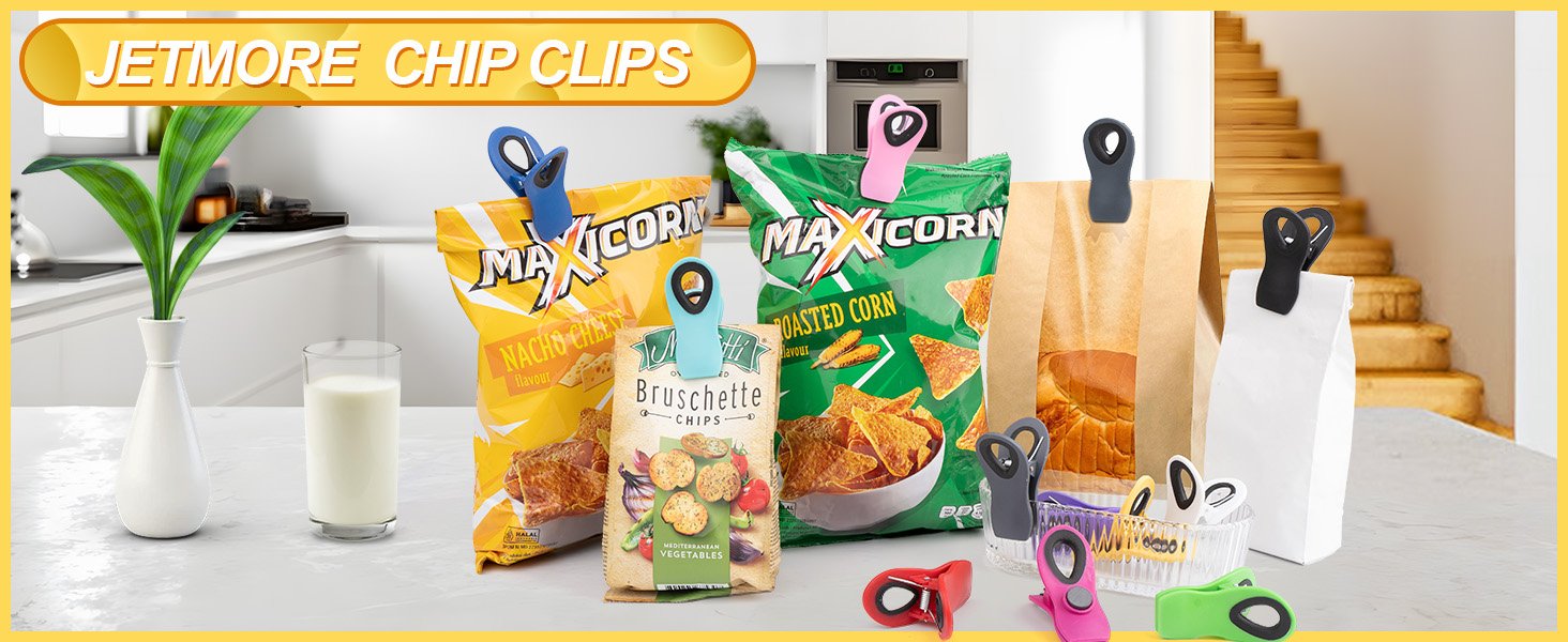 wholesale 16 pack chip clips bag clips, multicolor clips for food packages, multipurpose magnetic clips, chip clips bag clips food clips, refrigerator magnet clips chip clip, bag clips for food storage factory & supplier oem
