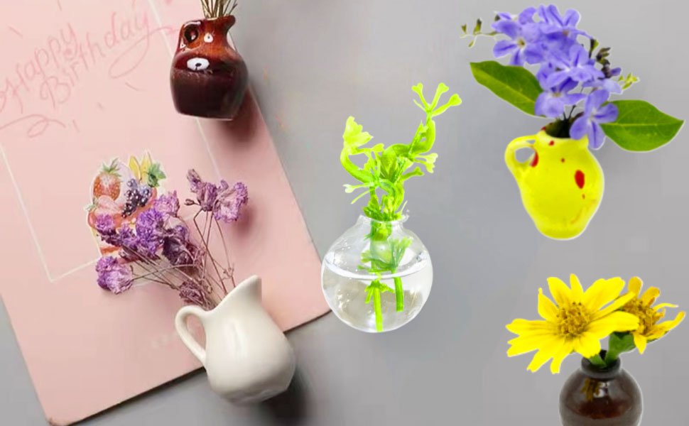 wholesale mini buds vases magnets for fridge,mini ceramics flowers pot refrigerator magnets funny 3d vases plants diy decoration office kitchen accessories (6pcs) factory & supplier oem