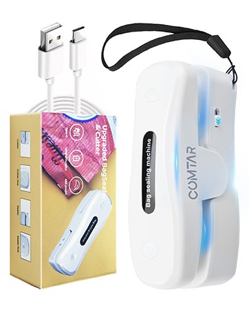 wholesale mini bag sealer, 2025 2-in-1 usb-c rechargeable snack bag sealer 3pcs magnetic food sealer with cutter bag resealer machine handheld heat sealer for plastic snack bags freshness factory & supplier oem