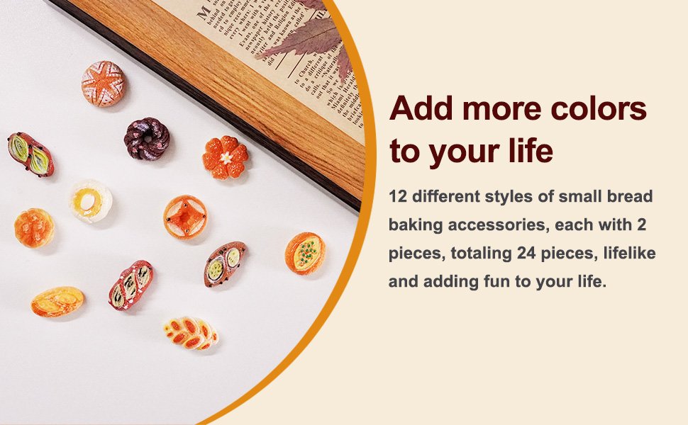 wholesale 24pcs mini bread fridge magnets, fun 3d resin decorative refrigerator magnets, funny small food magnets for fridge, cute colorful decoration, for whiteboard fridge lockers kitchen office home factory & supplier oem