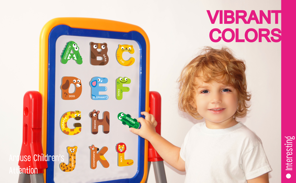 wholesale large size magnetic letters, cute animal alphabet abc magnets for fridge colorful uppercase animals toys set educational spelling learning games for kids, toddlers 3 4 5 years old factory & supplier oem