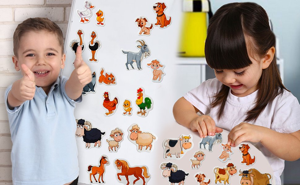 wholesale 21 fridge magnets for toddlers - farm family kids magnets for fridge - toddler magnets for refrigerator - magnetic animals - fridge magnets for kids - animal magnets - toddler fridge magnets factory & supplier oem