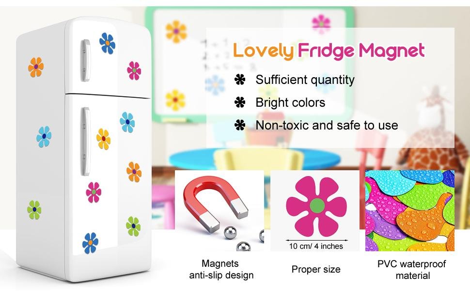 wholesale outus car flower magnet funny magnetic decals decorations cute fridge magnets 60s flower cutout magnet for car home door whiteboard refrigerator (16 pieces,3.9 x 3.9 inch, 2.2 x 2.2 inch) factory & supplier oem