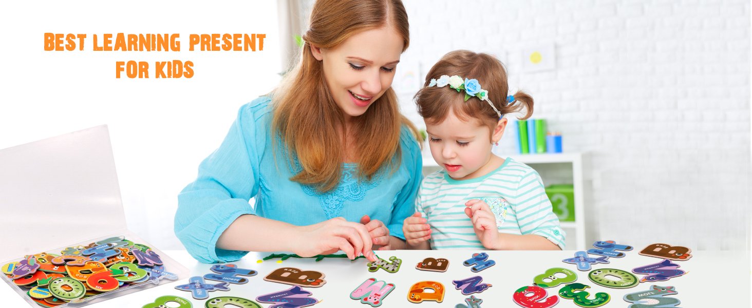 wholesale 52pcs magnetic letters and numbers large fridge magnets for toddlers 1-3 cute animal abc cardboard magnets for refrigerator alphabet magnet letters educational learning toys for 3 4 5 year old toddler factory & supplier oem