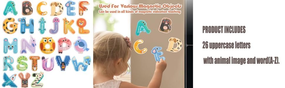 wholesale usatdd jumbo magnetic letters colorful abc alphabet animal shape toys large uppercase refrigerator fridge magnets preschool educational toy set learning spelling game for 3 4 5 year old toddler kids factory & supplier oem