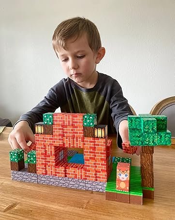wholesale 100pcs magnetic blocks - build mine magnet world forest fox adventure set, magnetic toys kids games for boys & girls age 3-5 5-7 8-12, sensory construction outdoor toys for toddlers birthday gifts factory & supplier oem