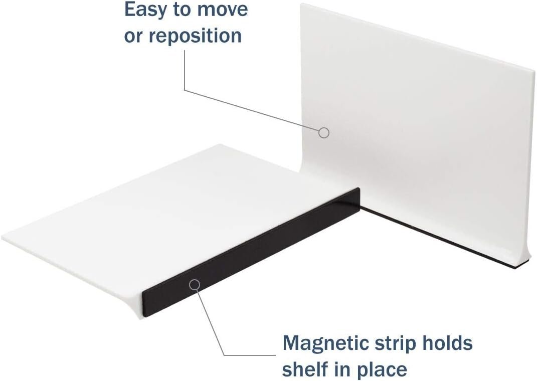 wholesale apothecary products magnetic shelf divider, for vitamins, books, food and more, 6 in x 4 in, white, made in the usa factory & supplier oem
