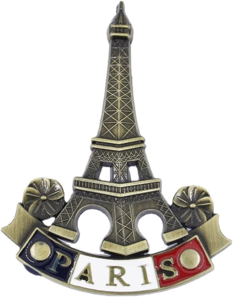 wholesale 3d metal eiffel tower paris magnet, silver, 1 count, 1 inch x 1 inch x 0.2 inch, classical, vintage, refrigerator magnet factory & supplier oem