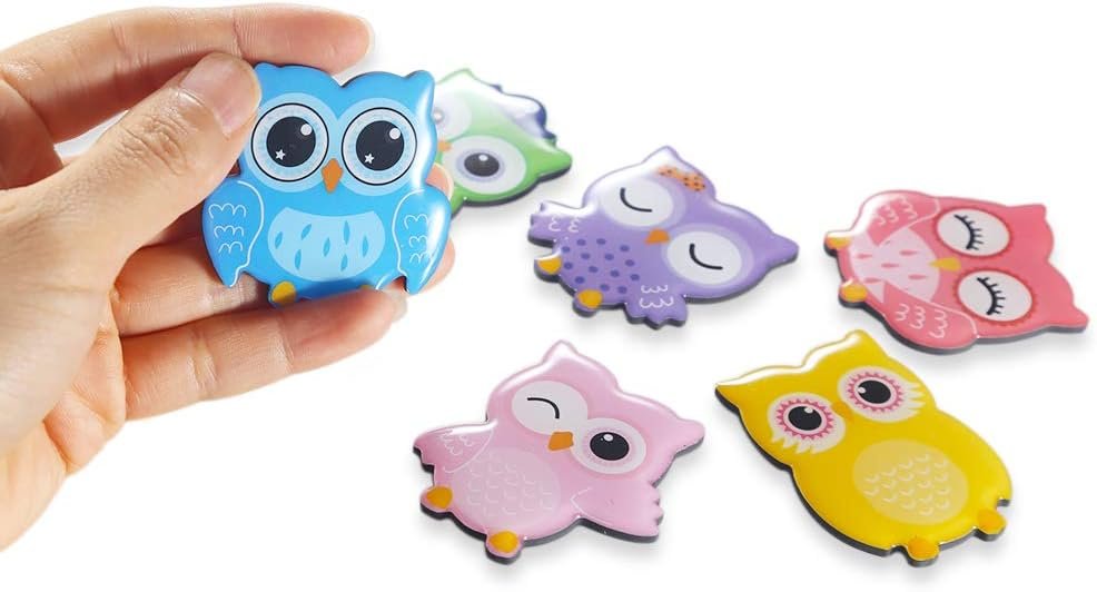 wholesale 6-pack fridge magnets for kids adults refrigerator magnets cute owl ornament funny decor for kitchen office classroom whiteboard lockers, magnet set ideal gift by morcart (6pcs-owl) factory & supplier oem