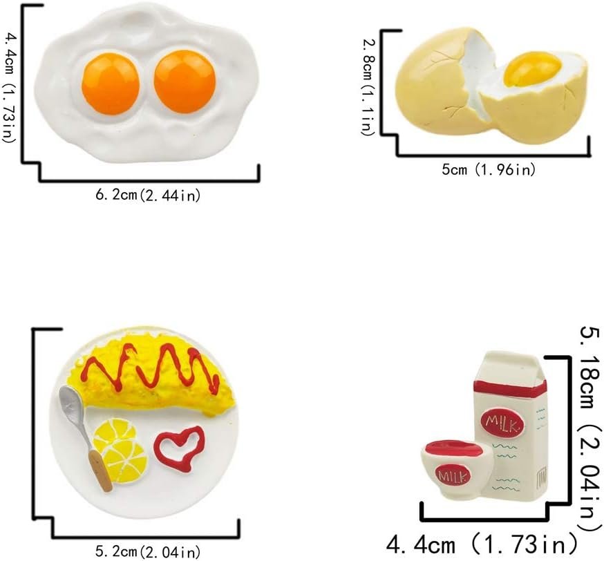 wholesale 8 pcs/set 3d resin refrigerator magnets series home decor fridge magnetic stickers photo office message kitchen accessories (breakfast egg series) factory & supplier oem