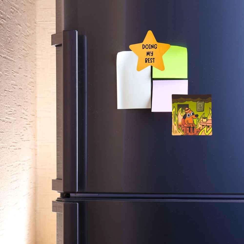wholesale yj premiums 12pc funny fridge magnets cute fun sassy quirky novelty magnet for adults car desk kitchen meme this is fine dumpster dog live laugh love howdy silly goose bumps raccoon accessories gifts factory & supplier oem