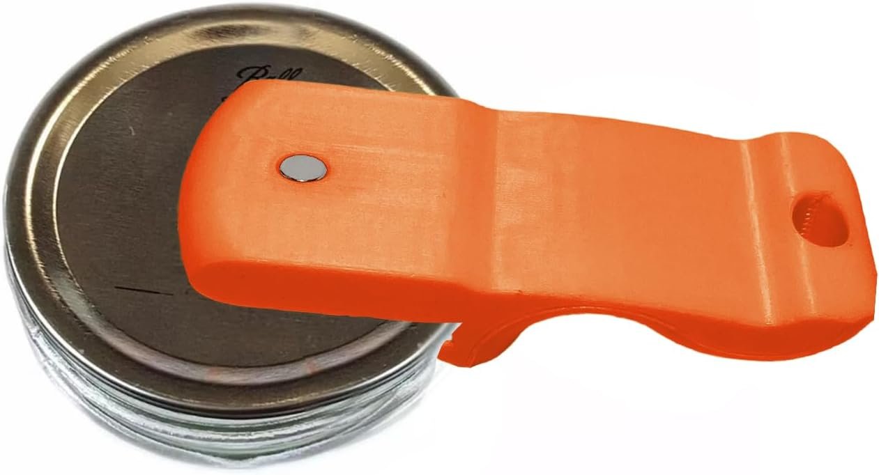 wholesale mason jar opener canning tool,canning jar opener, releases vacuum seal on wide mouth and regular mouth lids,magnetic jar lid lifter for canning. pickling and home food storage (orange color) factory & supplier oem