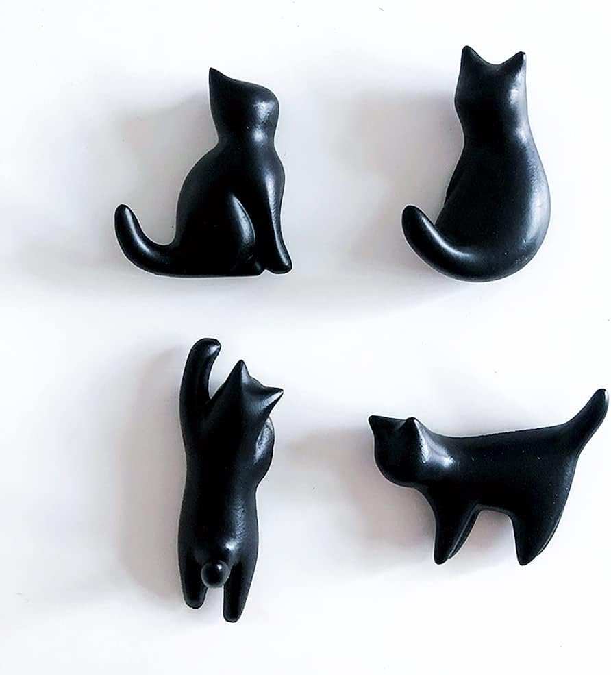 wholesale black cat refrigerator magnets, 4 pack cute cat fridge magnets gift for lady cats lovers novelty butt, 3d small fridge magnet funny for kitchen refrigerator, office, or classroom decor factory & supplier oem