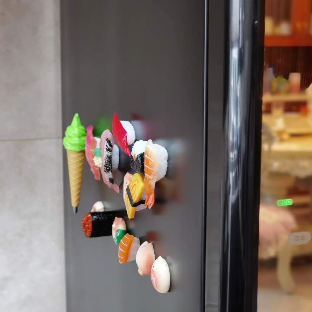 wholesale 10pcs japanese food cute sushi refrigerator magnet set - fun magnets for fridge, whiteboard - fake sushi play toys for dollhouse, kitchen decor - perfect for sushi lovers (sushi magnets) factory & supplier oem