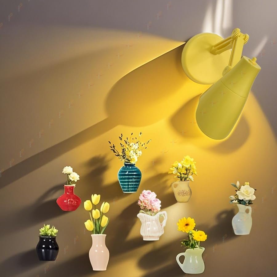 wholesale mini ceramic vase magnets for fridge, magnetic mini table lamp, funny small plant magnets,funny 3d plant vase for refrigerator decoration in kitchen, locker, or office(8 pack+1) factory & supplier oem