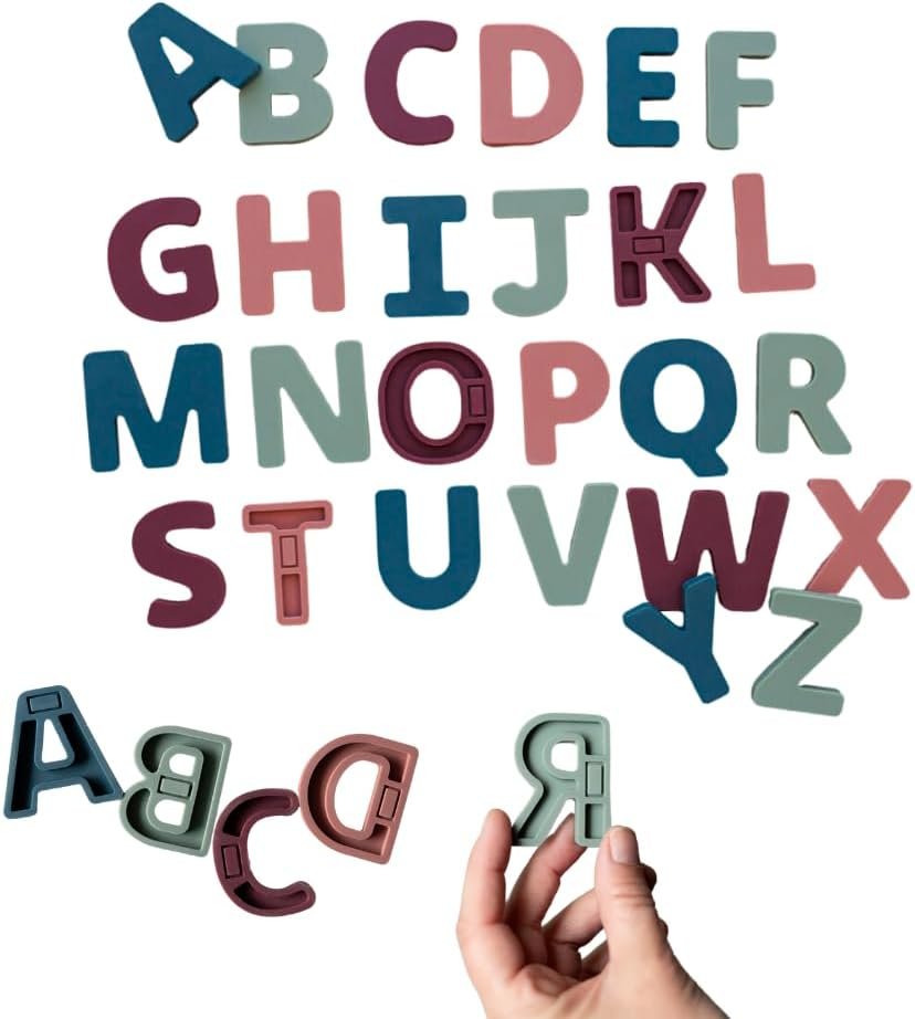 wholesale food-grade silicone uppercase abc magnetic alphabet letters - 26 pcs educational multicolor alphabet fridge magnets for toddlers 1-3 - magnetic letters for classroom learning factory & supplier oem