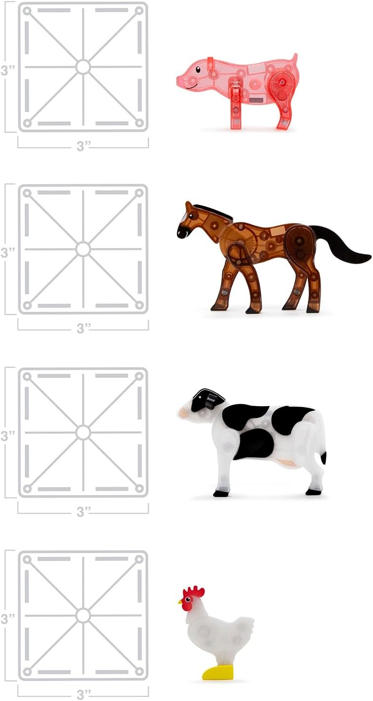 wholesale magna-tiles farm animals 25-piece magnetic construction set, the original magnetic building brand factory & supplier oem