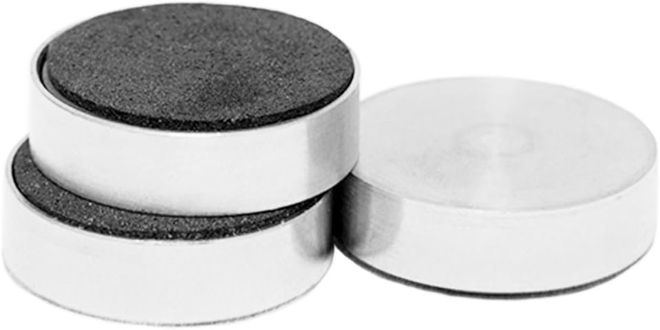 wholesale 6 brushed steel round fridge magnets. button shaped silver magnets perfor for fridge, kitchen, cabinets, classrooms and whiteboards factory & supplier oem