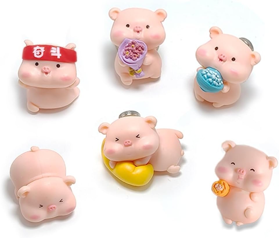 wholesale animal magnets refrigerator, glrovazas 12pcs locker, funny magnets, resin pig decorative magnets for classroom kitchen office factory & supplier oem