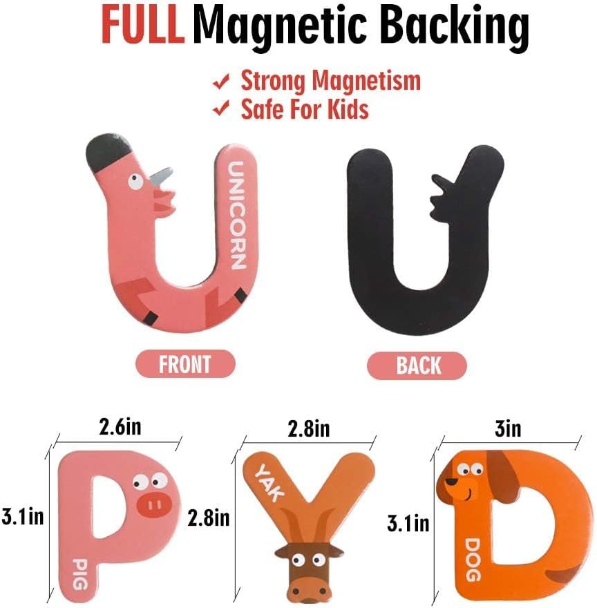 wholesale jcren jumbo magnetic letters animals alphabet toys,fridge magnets stick large abc alphabet uppercase toy set preschool learning spelling refrigerator gift for 3 4 5 year old toddler kids boys girls factory & supplier oem