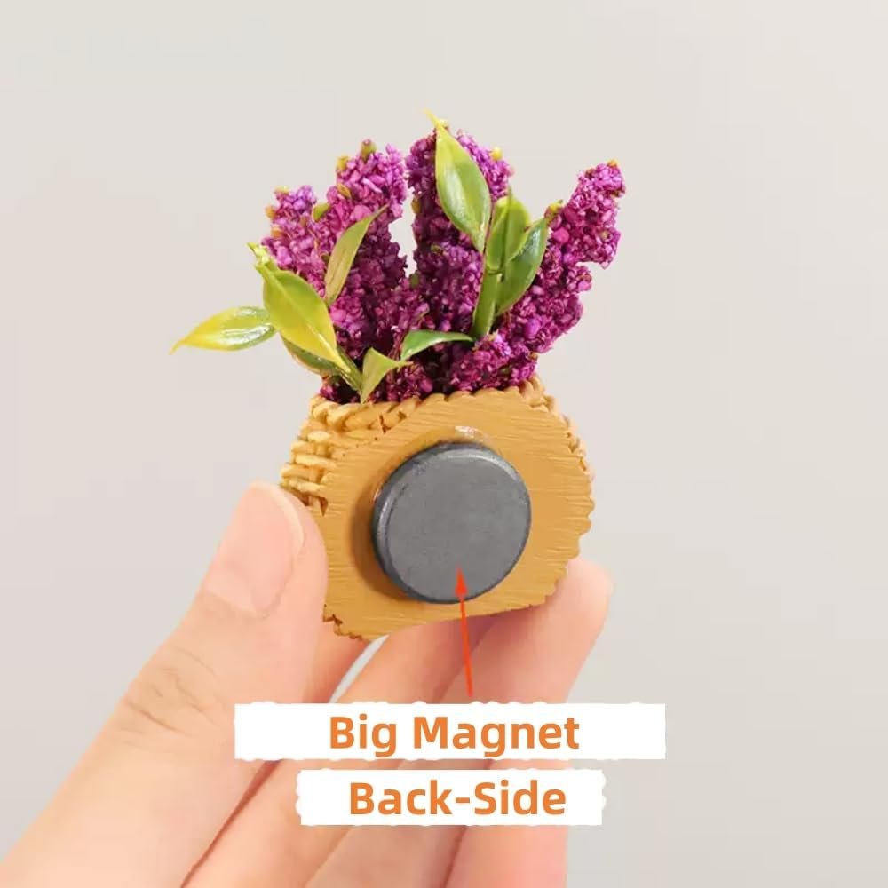 wholesale 3pcs flower fridge magnets, cute plant refrigerator magnet for fridge, creative decorative 3d magnet for office, kitchen, school, locker, whiteboard factory & supplier oem