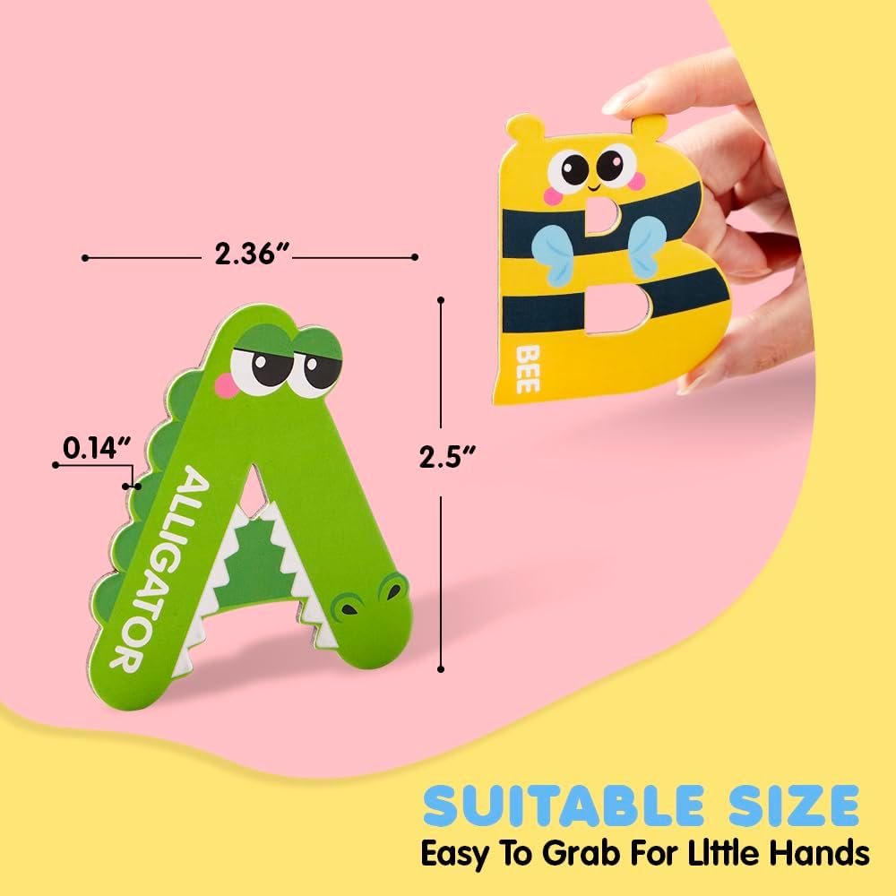 wholesale joyin magnetic letters, animal alphabet fridge magnets for toddlers 3 4 5 years old, 26 uppercase refrigerator magnets, large size abc educational spelling learning toys for kids factory & supplier oem
