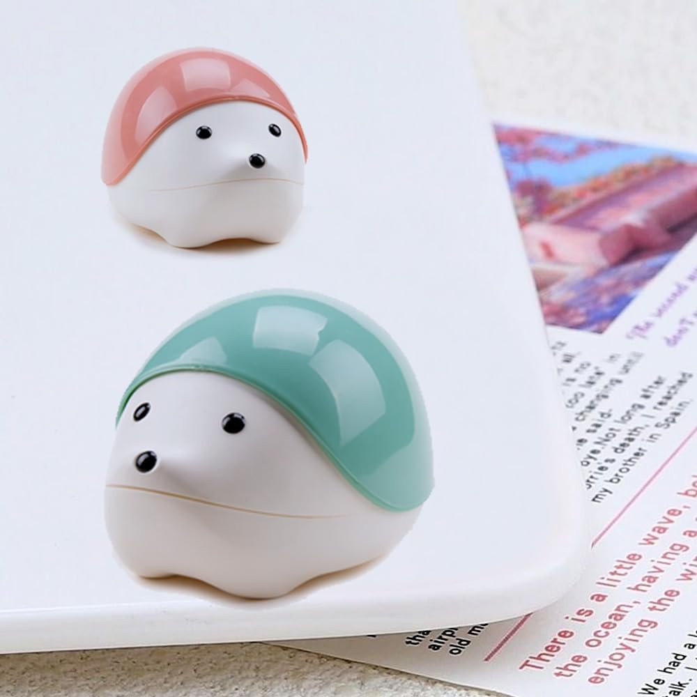 wholesale zorza 1pcs cute magnetic hedgehog paper clip holder cartoon hedgehog pin storage box magnetic animal pin holder for jewelry & pin fun office desk organizer (pink) factory & supplier oem