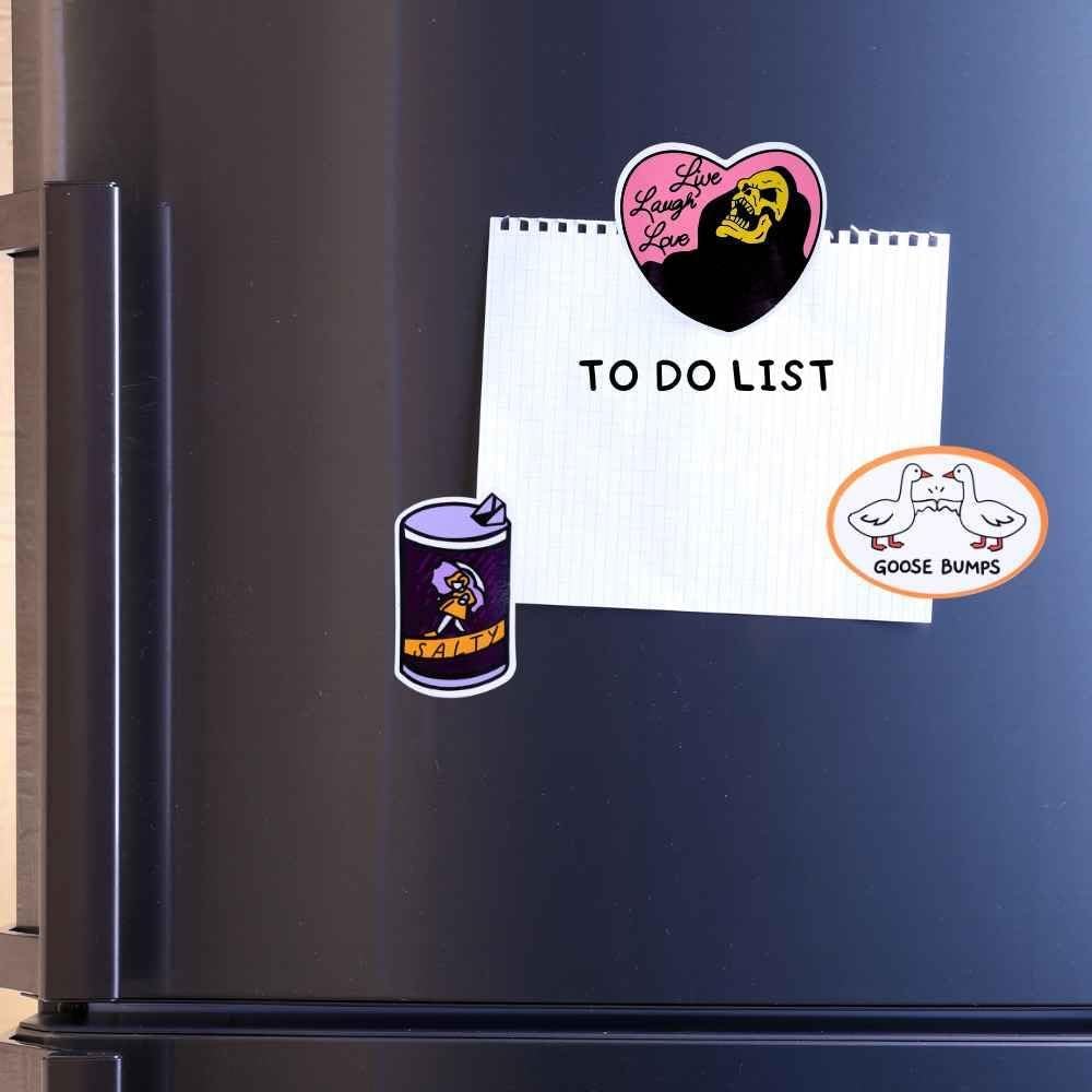 wholesale yj premiums 12pc funny fridge magnets cute fun sassy quirky novelty magnet for adults car desk kitchen meme this is fine dumpster dog live laugh love howdy silly goose bumps raccoon accessories gifts factory & supplier oem