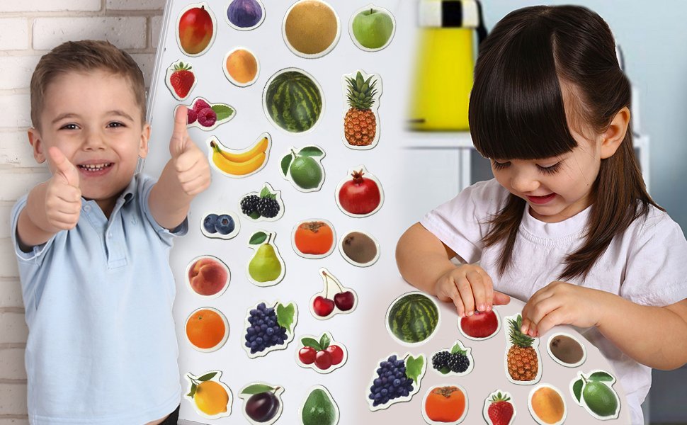 wholesale photo fruits&berries - magnets for kitchen -real large fridge magnets for toddlers- magnetic educational toys baby 3 year old baby - learning magnets for kids- kid magnets - development toys factory & supplier oem