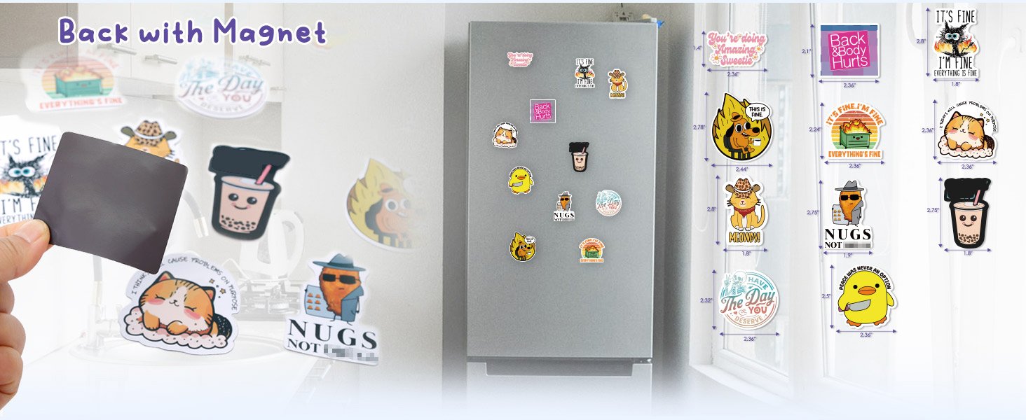 wholesale 13pcs funny meme magnets for fridge - funny fridge magnet adults refrigerator fun cute meme this is fine dog duck dumpster fire anime magnetics for the office home kitchen car decoration factory & supplier oem