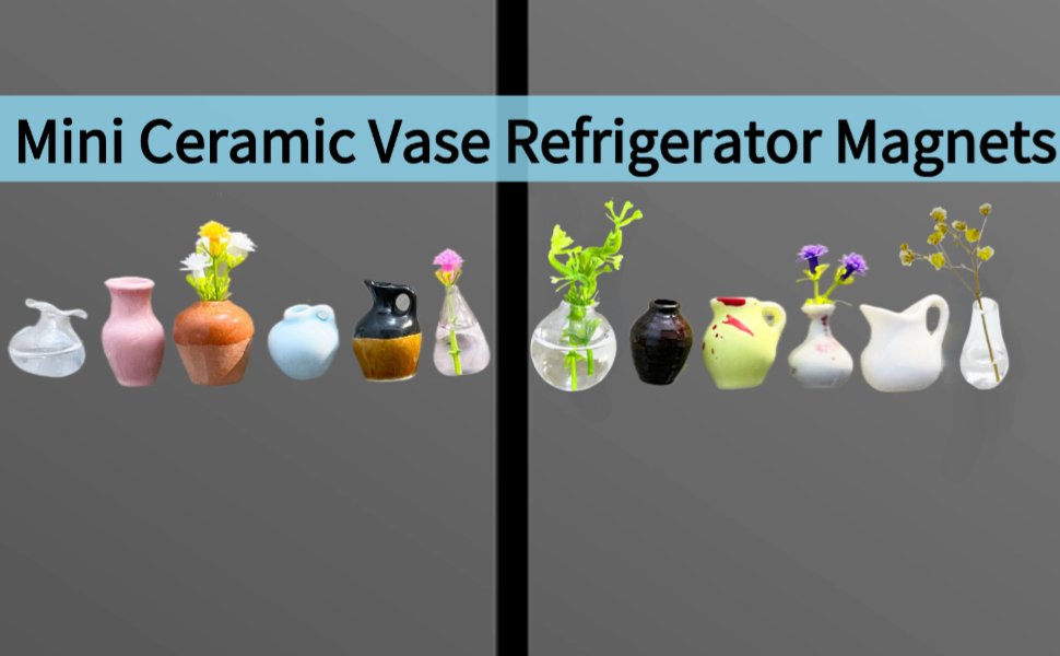 wholesale mini buds vases magnets for fridge,mini ceramics flowers pot refrigerator magnets funny 3d vases plants diy decoration office kitchen accessories (6pcs) factory & supplier oem