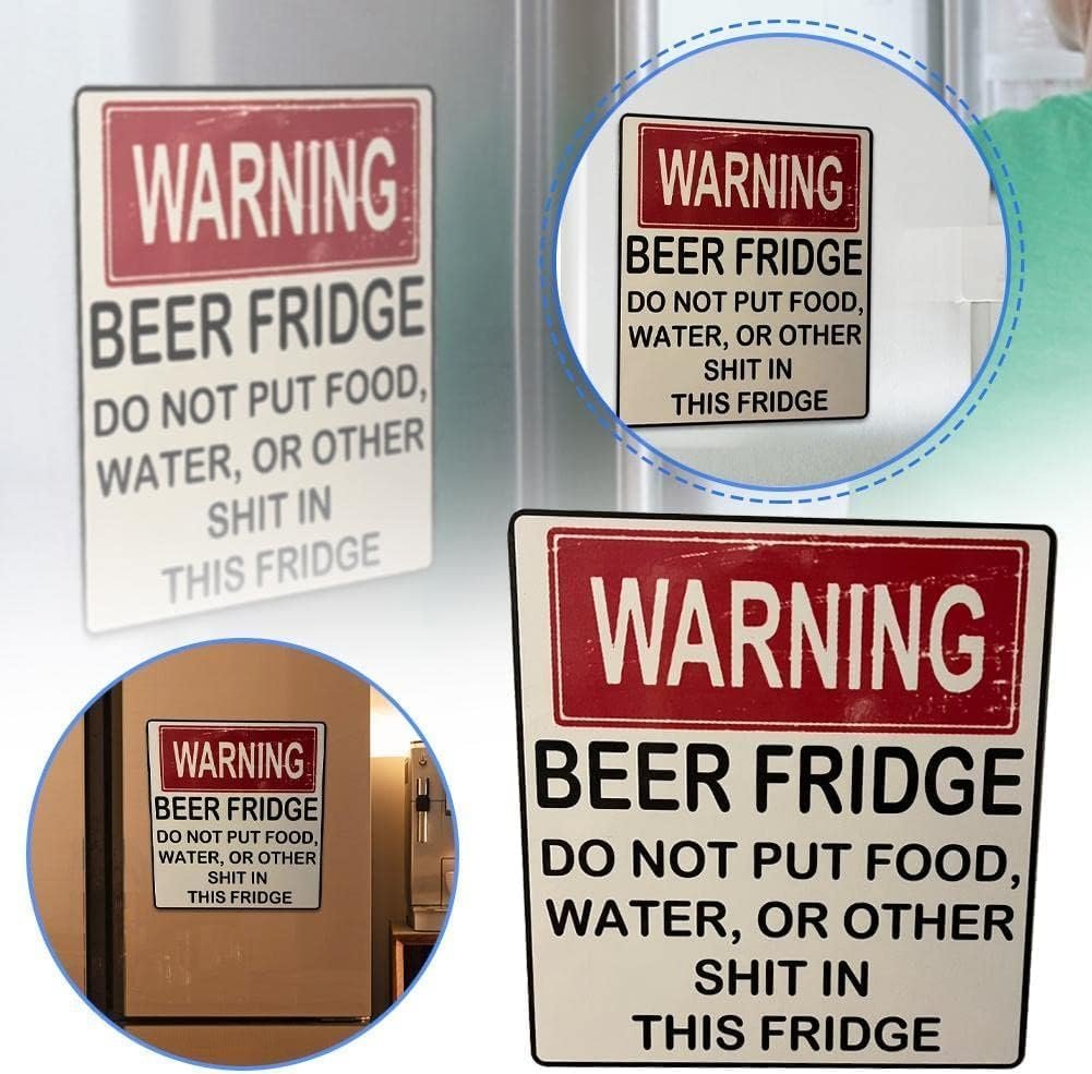 wholesale white warning beer fridge magnet, funny beer fridge magnet, refrigerator magnets stickers do not put food, water, or other shit in this fridge,kitchen accessories factory & supplier oem