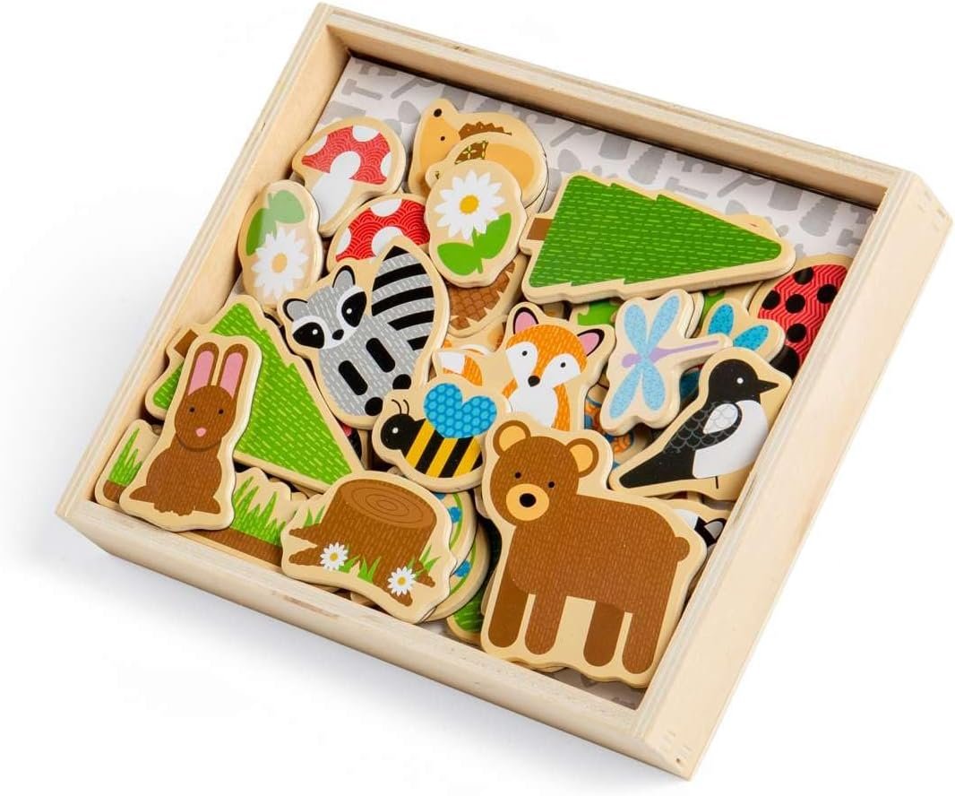 wholesale bigjigs toys wooden woodland magnets - 35 magnets factory & supplier oem