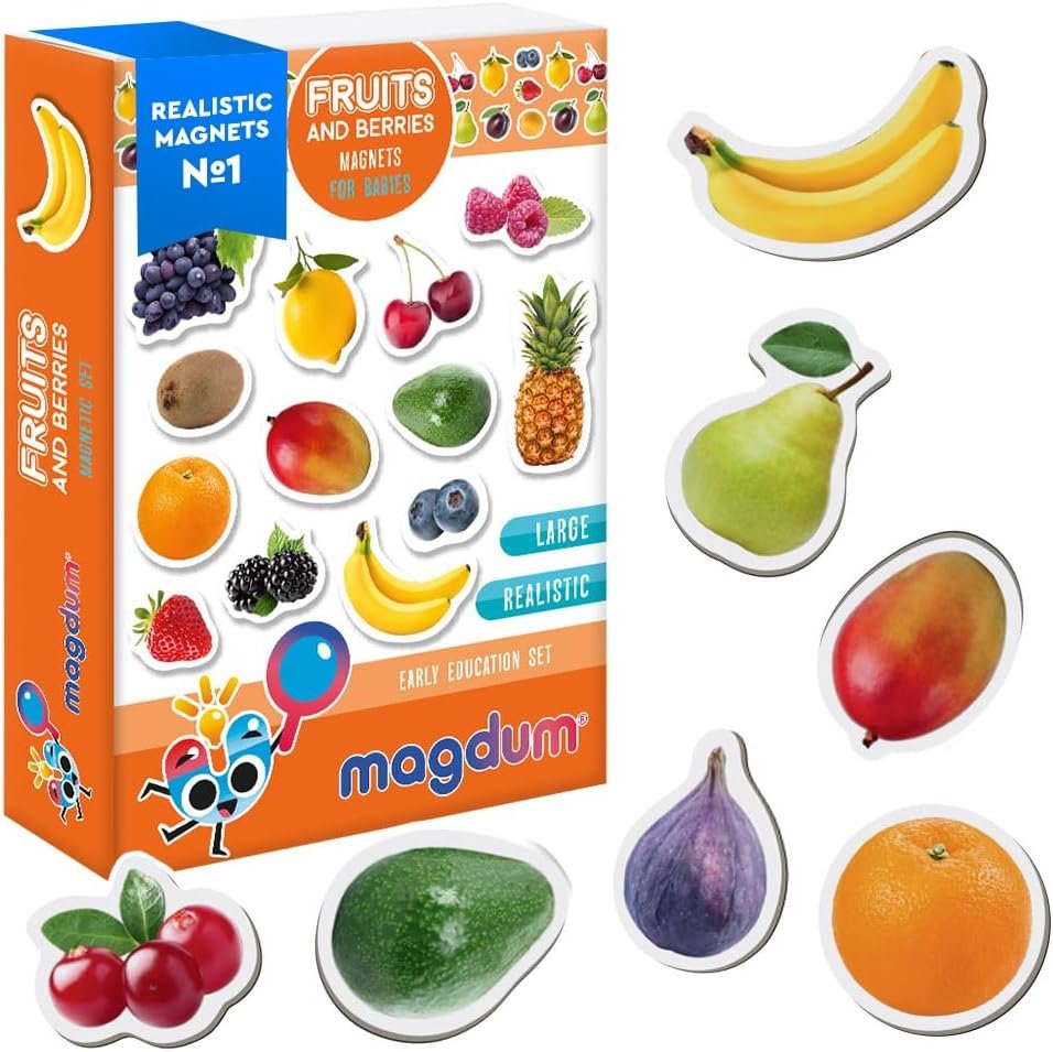 wholesale photo fruits&berries - magnets for kitchen -real large fridge magnets for toddlers- magnetic educational toys baby 3 year old baby - learning magnets for kids- kid magnets - development toys factory & supplier oem