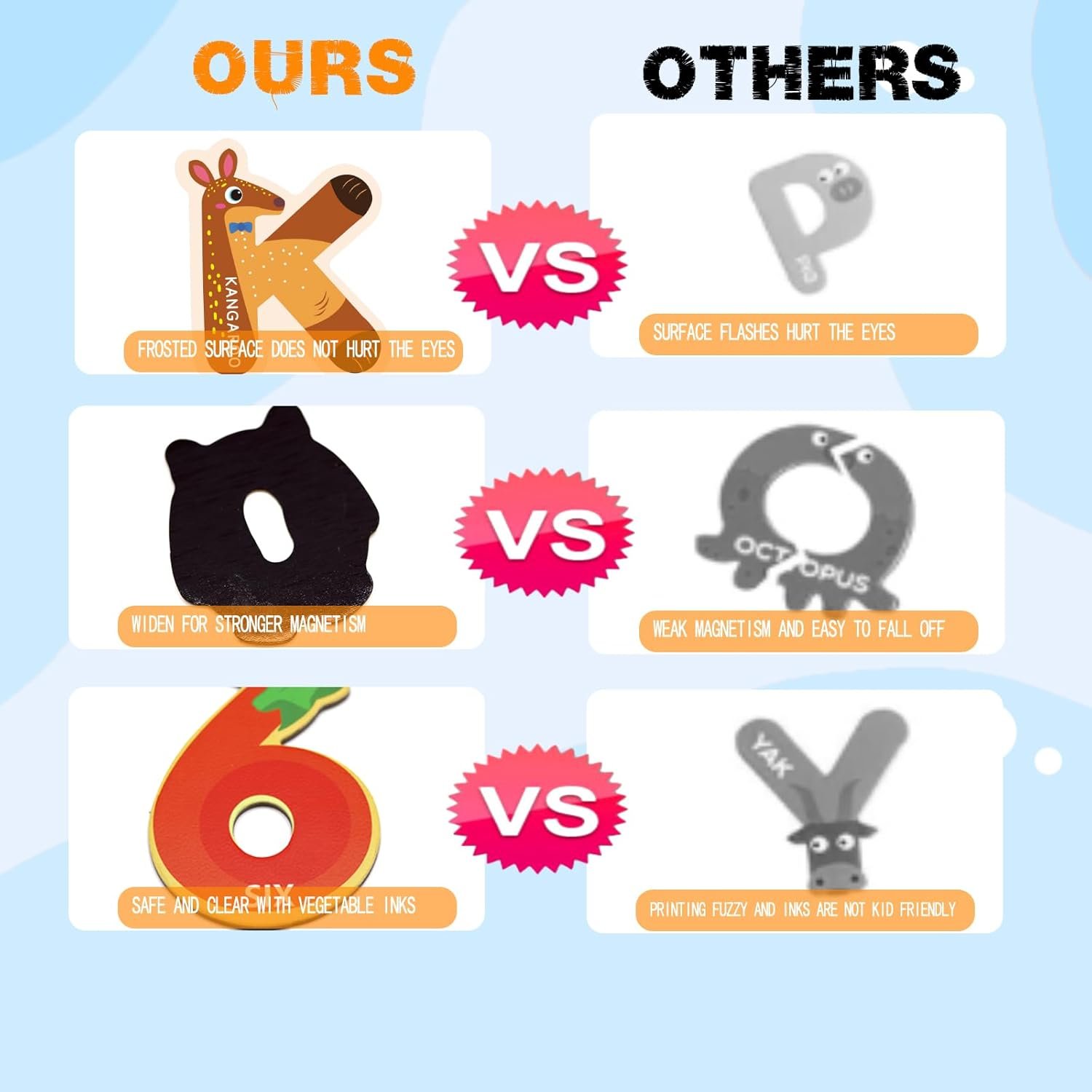 wholesale 52pcs magnetic letters and numbers large fridge magnets for toddlers 1-3 cute animal abc cardboard magnets for refrigerator alphabet magnet letters educational learning toys for 3 4 5 year old toddler factory & supplier oem
